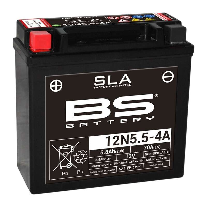 Batterie 12N5.5-4A / 4B activée en usine BS BATTERY